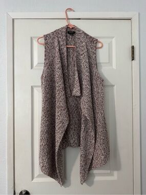 Jones New York Marled Rose Sleeveless Open-Front Knit Vest